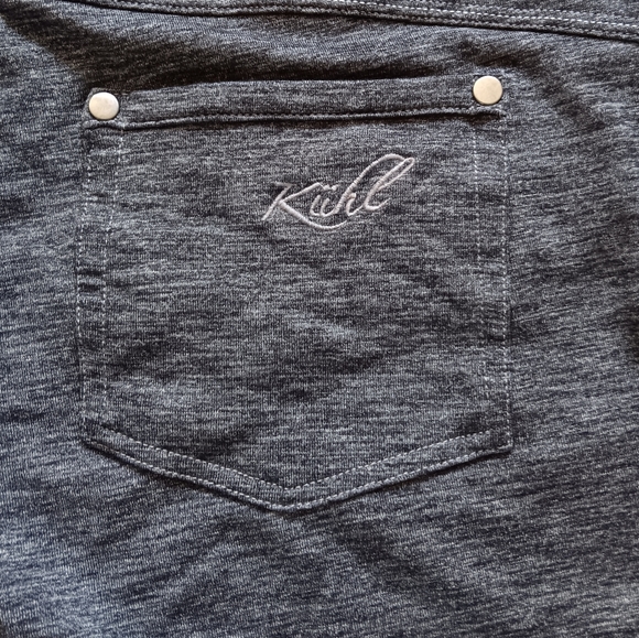 Kuhl Mova Kapri Soft Capri Pants Pull On Drawstring Dark Heather Gray Stretch 16 - Picture 4 of 5